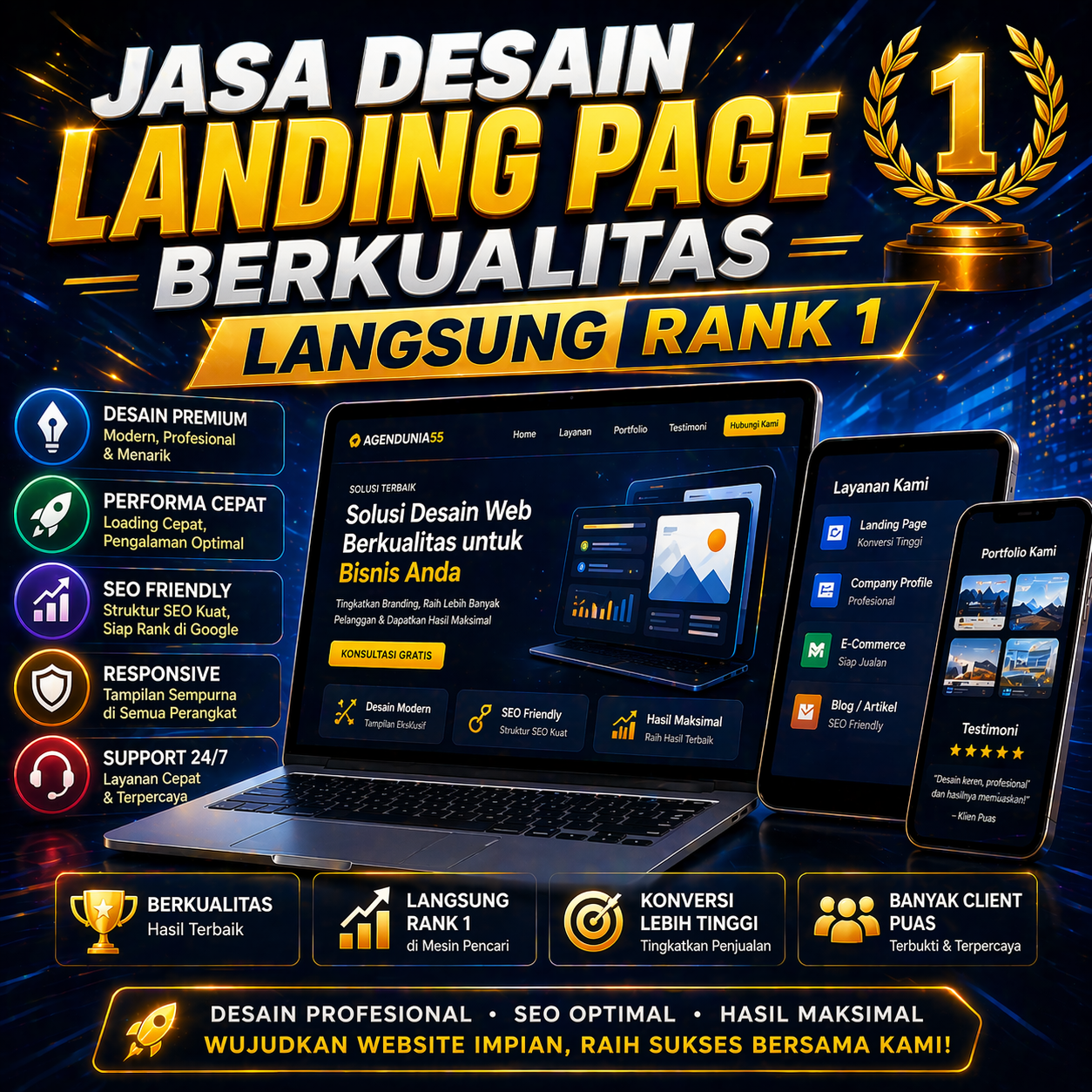 Landing Page Lembut untuk Menguatkan Citra Profesional Tanpa Terlihat Berlebihan